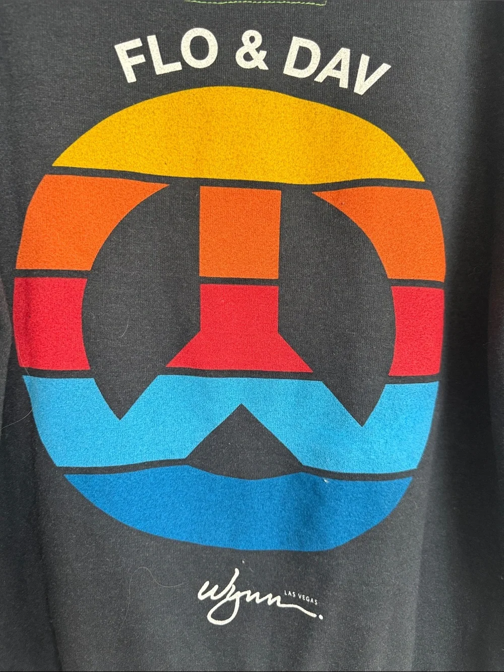 Men’s aviator nation Charcoal Zip Hoodie with Rainbow Chest Stripes